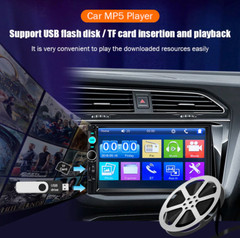 7″ Double 2 DIN Car MP5 Player Bluetooth Touch Screen Stereo Radio With Camera