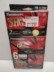 Panasonic VHS-C TC-40 SHG 2 Hours-New Sealed 3 Pack Lot 6 Hours 3 Tapes EXC