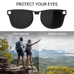 4Pcs Polarized Clip for Ray-Ban Meta Wayfarer Regular, 4Pcs, Matte Black Frame
