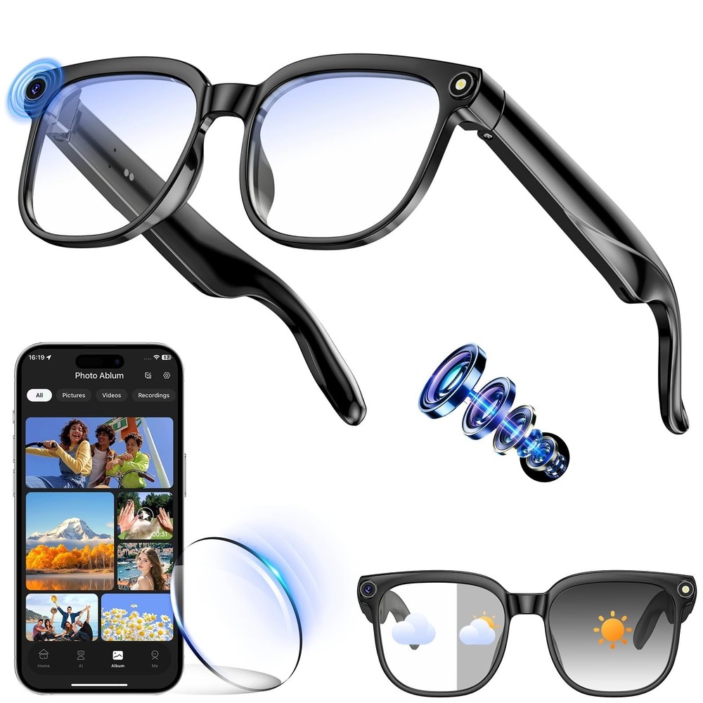 Recording Glasses Camera 4K HD Video Glasses Video Recording for Sports Driving