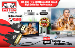 DVI to HDMI Cable Male To Male HD Laptop PC 1080P Monitor Cord HDTV Projector