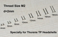 Fixing Screw Kit M2 Stainless Steel /Cartridge/Mounting for Thorens TP Shell