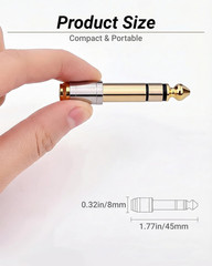 6.35Mm (1/4 Inch) Male to 3.5Mm (1/8 Inch) Female Headphone Adapter – 24K Gold-P