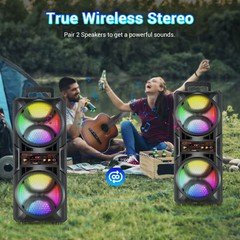 3000W Portable Bluetooth Party Speaker Sub woofer Heavy Bass Sound System w/ Mic