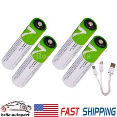 USB AA AAA 9V D Size Lithium ion Li-ion Rechargeable Battery 1.5V W/ Type C Lot