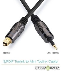 FosPower 10 FT Toslink to Mini SPDIF Fiber Optic Digital Optical Audio Cable