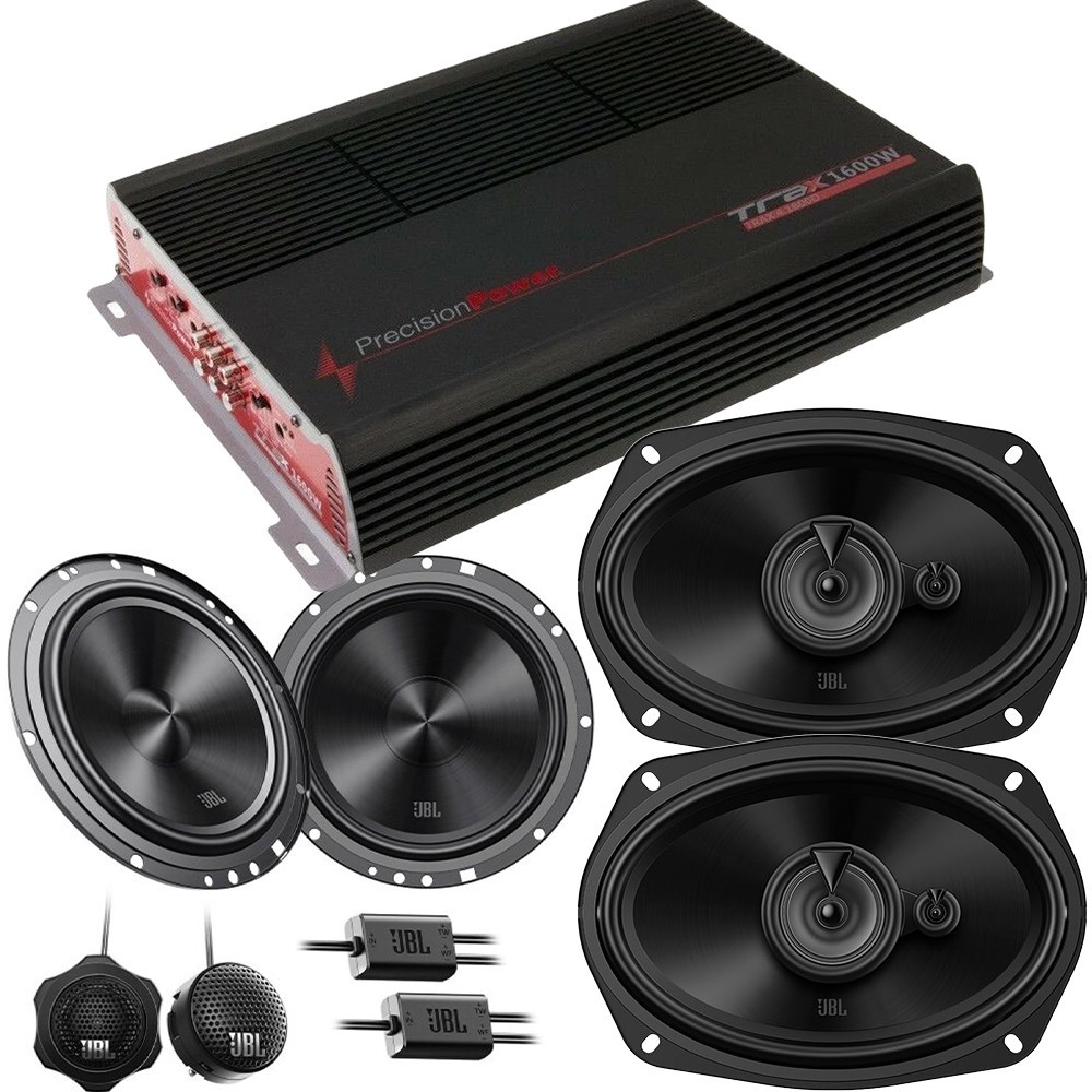 JBL 6″x9″ 560W 3-Way | 6.5″ 720W Component Speakers & TRAX4.1600 4CH Amplifier