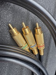 6FT Component Video Cable, Gold Plated, Black with 3 RGB connectors