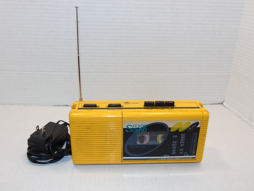 Rare Vintage Soundesign Sports Sound MINI Yellow Cassette Player 4603YEL Works!