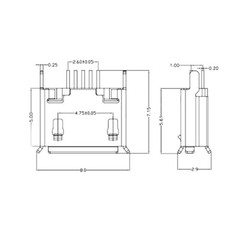 MICRO USB 5pin Female Vertical Seat Jack Direct plug-in Port Power diy Plug