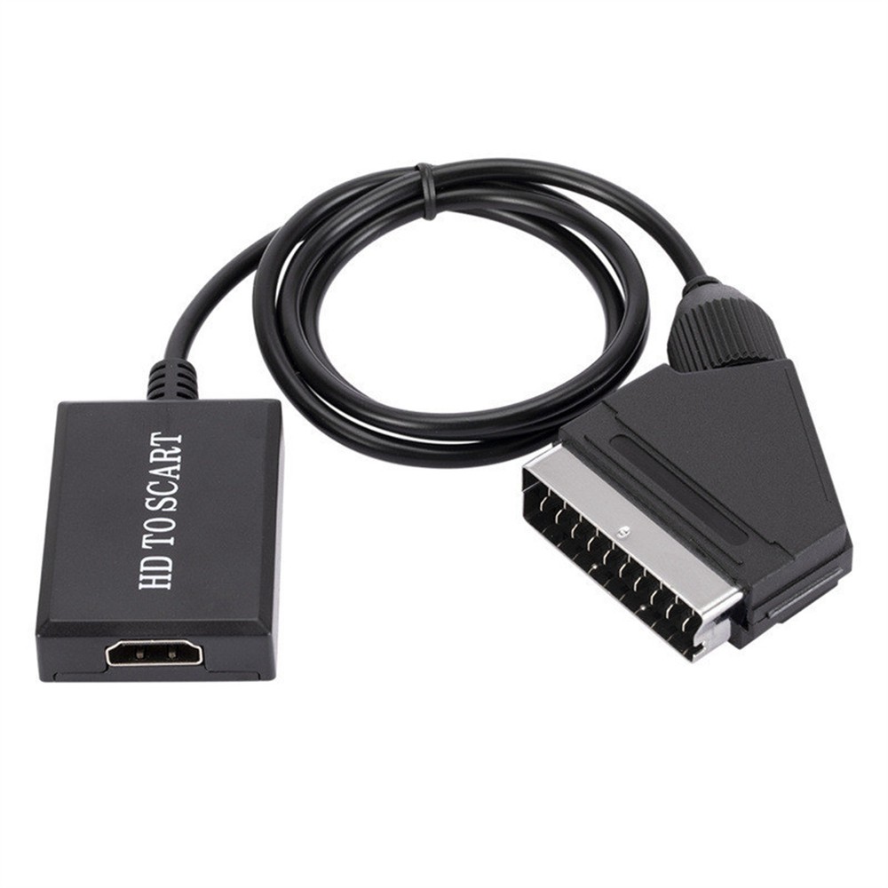 ABS 1080P HDMI-Compatible To Scart Video Output Audio Converter Adapter q