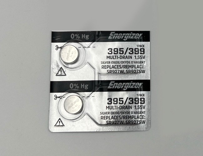 2 Energizer 395 SR927W Silver Oxide 1.55V Low Drain Coin Cell Batteries