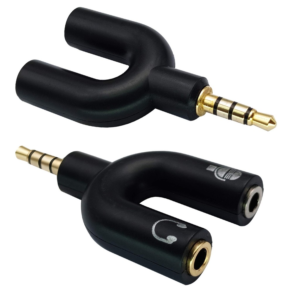 AAOTOKK 3.5mm Headphone Y Splitter Adapter Gold Plated 4 Pole 3.5mm Male to 3…