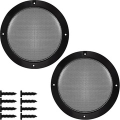 2PCS 6.5” Black Speaker Grill Covers, round Metal Mesh Guard Protectors