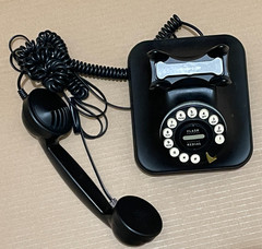 Grand Phone Black Retro Style Landline Push Button With Cords Tested and Works