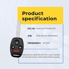 Key Fob Remote 2009-2013 Honda Fit FCC: MLBHLIK-1T MPN: 35118-TE0-A10 US Seller
