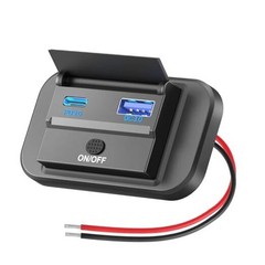 12V USB Outlet Surface Mount Lightweight PD USB C 30W and QC 3.0 18W Ports for