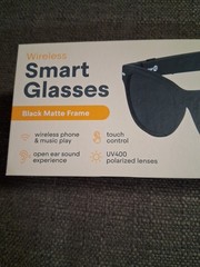Wear iQ Wireless Smart Sunglass Bluetooth UV400 Polarized Lens Black Matte NIB