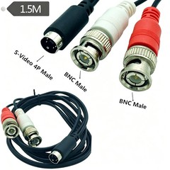 S-Video 4Pin Male ‘Y’ cable 4-Pin S-VHS Male to Two BNC Male Connectors