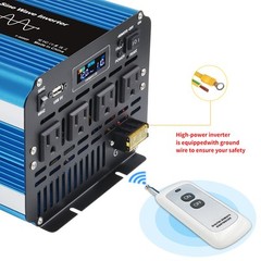 5000W Pure Sine Wave Power Inverter 12V DC to 110V AC 10000W Peak Heavy Duty