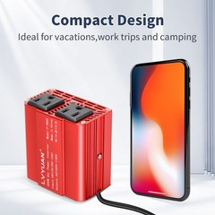 300W Car Van 12V to 110V 120V Power Inverter Converter Charge Phone Laptop Trip