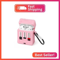 Yonocosta Cute Airpods Case, Airpods 2 Case, Fashion Funny 3D Cartoon Pink Retro