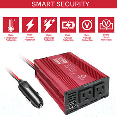 300W 600W Car Power Inverter Laptop Charger DC12V to AC110V Converter Dual USB