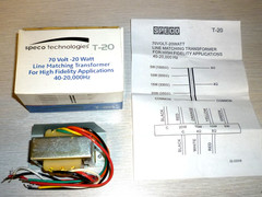 SPECO T20 – 8Ohm to 70V / 20 WATT (20W 15W 10W 5W) – LINE MATCHING TRANSFORER