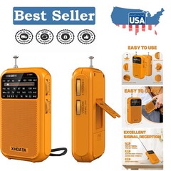 Vibrant Orange D220 Portable Radio – Easy to Use AM/FM/SW Receiver for All Ages