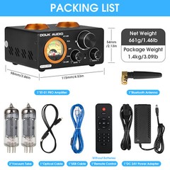 Douk Audio ST-01 PRO Bluetooth Tube Amplifier VU Meter USB DAC COAX/OPT Amp 100W