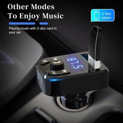 Car Bluetooth 5.0 Wireless FM Transmitter Adapter 2USB PD Charger AUX Hands-Free