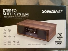 SoundBeast Stereo Shelf System CD Player, Bluetooth, FM Radio, USB Playback, Aux