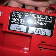 LaPhone Model 601 Red Corded Desk Telephone Hong Kong 1980’s Retro Vintage