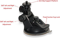 2 Pack Dash Cam Suction Cup Mount with 1/4 Screw Thread Windshield Camera