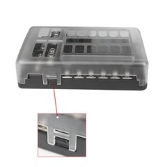 12-Way Blade Fuse Box Block Holder LED Indicator 12V 32V Auto Marine Waterproof