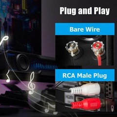 1ft RCA to Speaker Wire with Braided Shield – Superior Audio Quality