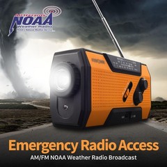 FosPower NOAA Emergency Weather Radio A1 7400mWh Portable Power Bank, AM/FM, USB