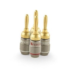 FanLock Excel Series 24k Gold Plated Banana Plugs, 10-18 AWG | 4 Pcs (2-Pairs)