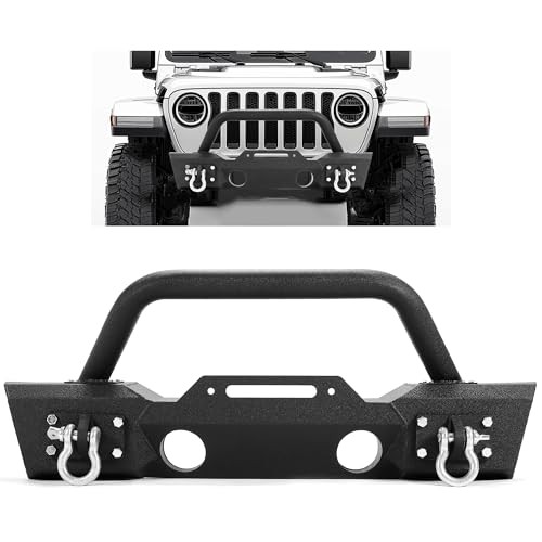 Stubby Front Bumper Compatible With 2007-2024 Jeep Wrangler JK JL Style1