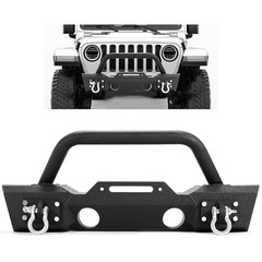 Stubby Front Bumper Compatible With 2007-2024 Jeep Wrangler JK JL Style1