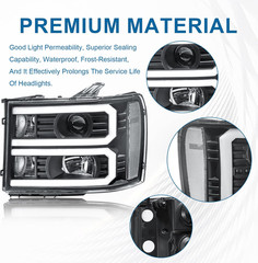 2007-13 GMC Sierra 1500 2500HD 3500HD LED DRL Headlights–Compatible
