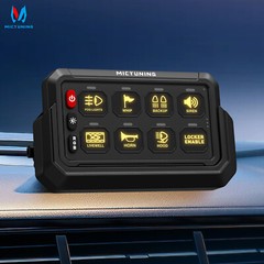 MICTUNING Wireless RGB 8 Gang Switch Panel LED Light Circuit Control Box 12v 24v