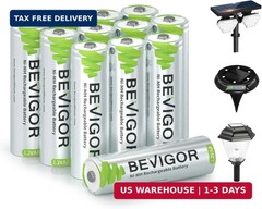 BEVIGOR Rechargeable AA Batteries, 12 Pack 1000mAh 1.2V NiMH 1300x Times High Ca