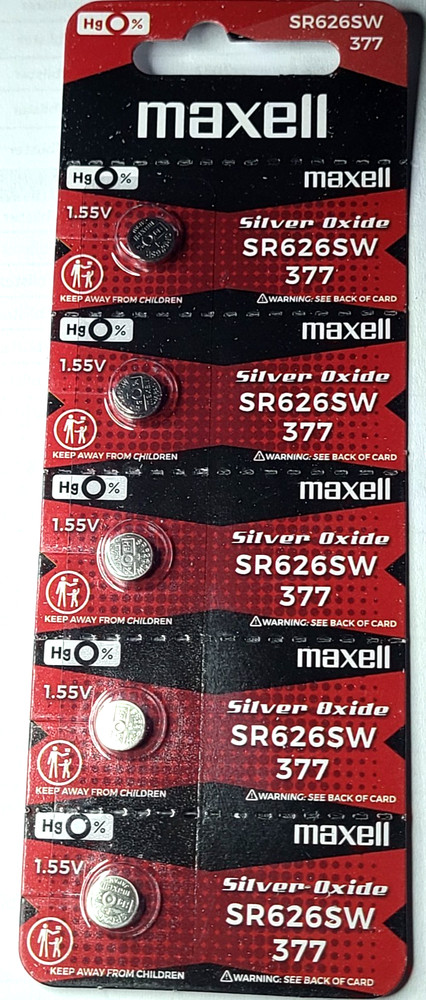 5 PACK MAXELL 377 SR626SW SR626 SILVER OXIDE (GOOD EXP 12/30) FREE SHIPPING