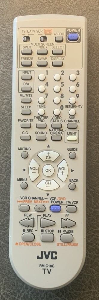 Genuine OEM JVC RM-C18G TV Remote Control, Used. Pro Cleaned & Tested