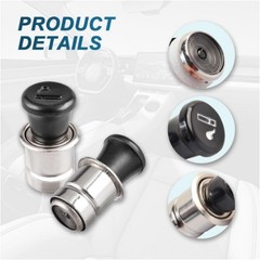 Car Cigarette Lighter, 12V Metal Plastic Construction Pop-Out Ca Size: 1PC/12V