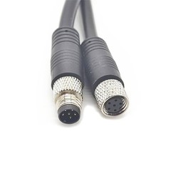 1.64ft M8 6 Pins to Female Connector Cable, A Straight Molding Cable Female t…