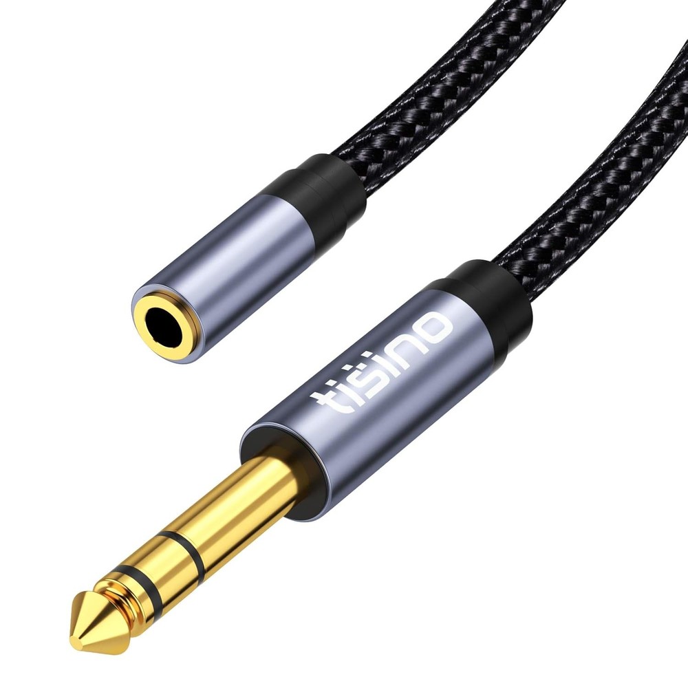1/4 to 3.5mm Headphone Adapter 1/4 Male to 1/8 Female Extension Audio 1ft