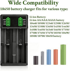 USB Smart Battery Charger For18550 14500 16340 Rechargeable Li-Ion Batteries Lot