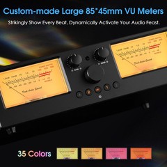 VU3 PRO Dual Analog VU Meter, 2-Way Amplifier Switch, Speaker Selector, Amp A…